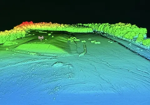 LiDAR terrain model with tree canopy